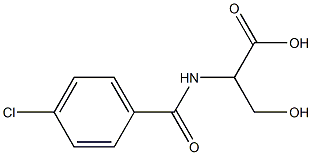 2-[(4-chlorobenzoyl)amino]-3-hydroxypropanoic acid Struktur