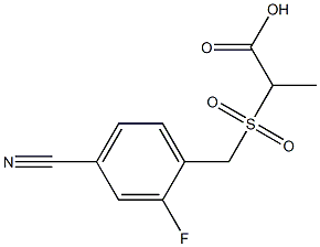 2-[(4-cyano-2-fluorobenzyl)sulfonyl]propanoic acid Struktur