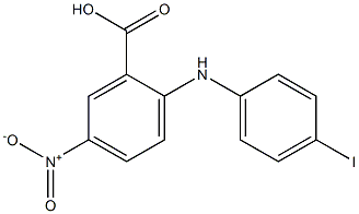 2-[(4-iodophenyl)amino]-5-nitrobenzoic acid Struktur