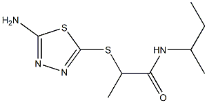 2-[(5-amino-1,3,4-thiadiazol-2-yl)sulfanyl]-N-(butan-2-yl)propanamide Struktur