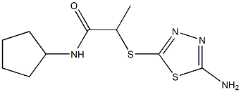 2-[(5-amino-1,3,4-thiadiazol-2-yl)sulfanyl]-N-cyclopentylpropanamide Struktur