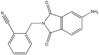 2-[(5-amino-1,3-dioxo-2,3-dihydro-1H-isoindol-2-yl)methyl]benzonitrile Struktur