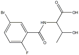 2-[(5-bromo-2-fluorobenzoyl)amino]-3-hydroxybutanoic acid Struktur