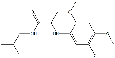 2-[(5-chloro-2,4-dimethoxyphenyl)amino]-N-(2-methylpropyl)propanamide Struktur