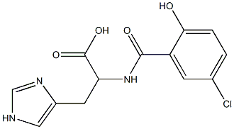 2-[(5-chloro-2-hydroxyphenyl)formamido]-3-(1H-imidazol-4-yl)propanoic acid Struktur