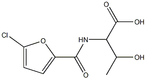 2-[(5-chlorofuran-2-yl)formamido]-3-hydroxybutanoic acid Struktur