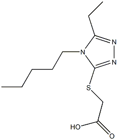 2-[(5-ethyl-4-pentyl-4H-1,2,4-triazol-3-yl)sulfanyl]acetic acid Struktur