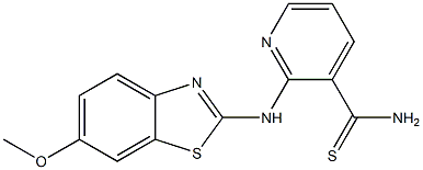 2-[(6-methoxy-1,3-benzothiazol-2-yl)amino]pyridine-3-carbothioamide Struktur