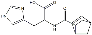 2-[(bicyclo[2.2.1]hept-5-en-2-ylcarbonyl)amino]-3-(1H-imidazol-4-yl)propanoic acid Struktur