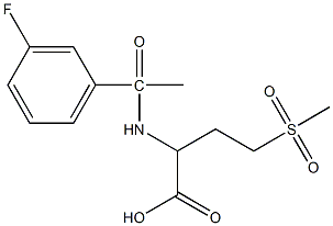 2-[1-(3-fluorophenyl)acetamido]-4-methanesulfonylbutanoic acid Struktur