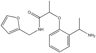 2-[2-(1-aminoethyl)phenoxy]-N-(furan-2-ylmethyl)propanamide Struktur