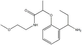 2-[2-(1-aminopropyl)phenoxy]-N-(2-methoxyethyl)propanamide Struktur