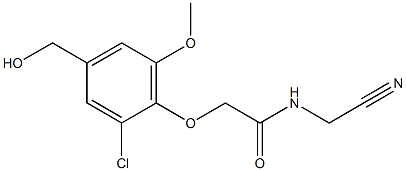 2-[2-chloro-4-(hydroxymethyl)-6-methoxyphenoxy]-N-(cyanomethyl)acetamide Struktur