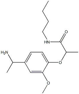 2-[4-(1-aminoethyl)-2-methoxyphenoxy]-N-butylpropanamide Struktur