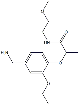 2-[4-(aminomethyl)-2-ethoxyphenoxy]-N-(2-methoxyethyl)propanamide Struktur