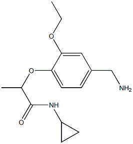 2-[4-(aminomethyl)-2-ethoxyphenoxy]-N-cyclopropylpropanamide Struktur