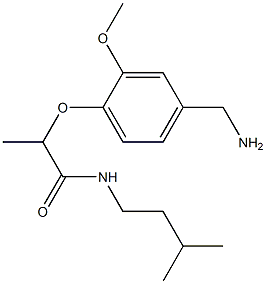 2-[4-(aminomethyl)-2-methoxyphenoxy]-N-(3-methylbutyl)propanamide Struktur