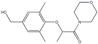 2-[4-(hydroxymethyl)-2,6-dimethylphenoxy]-1-(morpholin-4-yl)propan-1-one Struktur