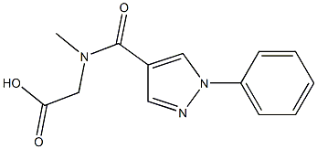 2-[N-methyl(1-phenyl-1H-pyrazol-4-yl)formamido]acetic acid Struktur