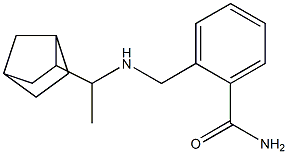 2-{[(1-{bicyclo[2.2.1]heptan-2-yl}ethyl)amino]methyl}benzamide Struktur