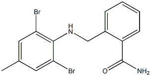 2-{[(2,6-dibromo-4-methylphenyl)amino]methyl}benzamide Struktur