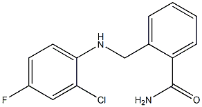 2-{[(2-chloro-4-fluorophenyl)amino]methyl}benzamide Struktur