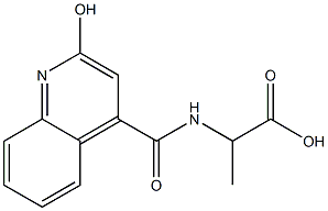 2-{[(2-hydroxyquinolin-4-yl)carbonyl]amino}propanoic acid Struktur