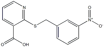 2-{[(3-nitrophenyl)methyl]sulfanyl}pyridine-3-carboxylic acid Struktur