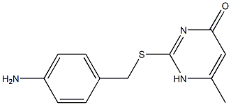 2-{[(4-aminophenyl)methyl]sulfanyl}-6-methyl-1,4-dihydropyrimidin-4-one Struktur