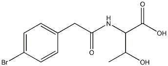 2-{[(4-bromophenyl)acetyl]amino}-3-hydroxybutanoic acid Struktur