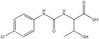 2-{[(4-chlorophenyl)carbamoyl]amino}-3-hydroxybutanoic acid Struktur