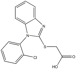 2-{[1-(2-chlorophenyl)-1H-1,3-benzodiazol-2-yl]sulfanyl}acetic acid Struktur