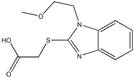 2-{[1-(2-methoxyethyl)-1H-1,3-benzodiazol-2-yl]sulfanyl}acetic acid Struktur