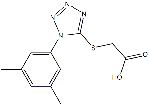 2-{[1-(3,5-dimethylphenyl)-1H-1,2,3,4-tetrazol-5-yl]sulfanyl}acetic acid Struktur