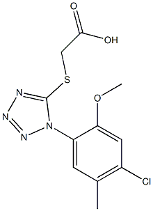 2-{[1-(4-chloro-2-methoxy-5-methylphenyl)-1H-1,2,3,4-tetrazol-5-yl]sulfanyl}acetic acid Struktur