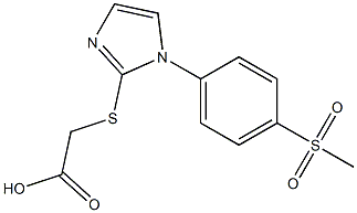 2-{[1-(4-methanesulfonylphenyl)-1H-imidazol-2-yl]sulfanyl}acetic acid Struktur