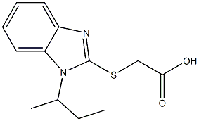 2-{[1-(butan-2-yl)-1H-1,3-benzodiazol-2-yl]sulfanyl}acetic acid Struktur