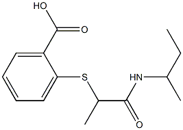 2-{[1-(butan-2-ylcarbamoyl)ethyl]sulfanyl}benzoic acid Struktur