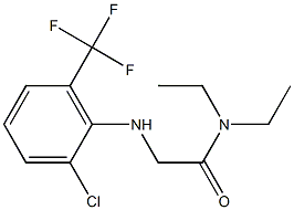 2-{[2-chloro-6-(trifluoromethyl)phenyl]amino}-N,N-diethylacetamide Struktur