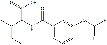 2-{[3-(difluoromethoxy)phenyl]formamido}-3-methylpentanoic acid Struktur