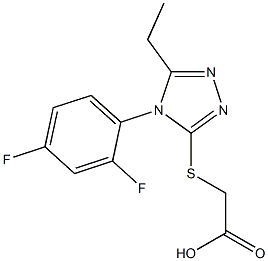 2-{[4-(2,4-difluorophenyl)-5-ethyl-4H-1,2,4-triazol-3-yl]sulfanyl}acetic acid Struktur