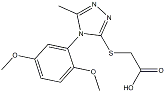 2-{[4-(2,5-dimethoxyphenyl)-5-methyl-4H-1,2,4-triazol-3-yl]sulfanyl}acetic acid Struktur