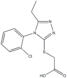 2-{[4-(2-chlorophenyl)-5-ethyl-4H-1,2,4-triazol-3-yl]sulfanyl}acetic acid Struktur