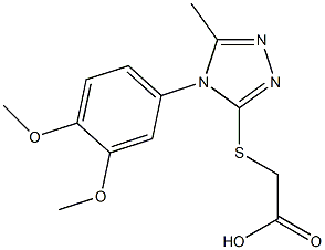 2-{[4-(3,4-dimethoxyphenyl)-5-methyl-4H-1,2,4-triazol-3-yl]sulfanyl}acetic acid Struktur