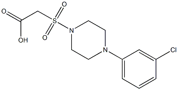 2-{[4-(3-chlorophenyl)piperazine-1-]sulfonyl}acetic acid Struktur