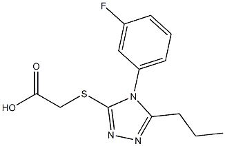 2-{[4-(3-fluorophenyl)-5-propyl-4H-1,2,4-triazol-3-yl]sulfanyl}acetic acid Struktur