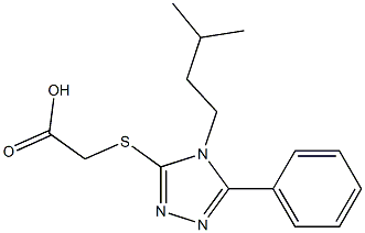 2-{[4-(3-methylbutyl)-5-phenyl-4H-1,2,4-triazol-3-yl]sulfanyl}acetic acid Struktur