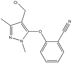 2-{[4-(chloromethyl)-1,3-dimethyl-1H-pyrazol-5-yl]oxy}benzonitrile Struktur