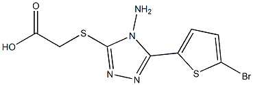 2-{[4-amino-5-(5-bromothiophen-2-yl)-4H-1,2,4-triazol-3-yl]sulfanyl}acetic acid Struktur