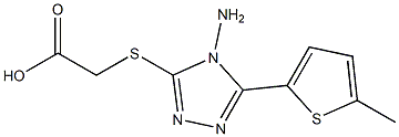 2-{[4-amino-5-(5-methylthiophen-2-yl)-4H-1,2,4-triazol-3-yl]sulfanyl}acetic acid Struktur